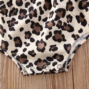 0-24M Vasaras Bērnu Meiteņu Drēbes Leopard Romper+Galvas Cute Kids Meiteņu īsās bikses-Šorti Piedurknēm Jumpsuit Playsuit Tērpiem