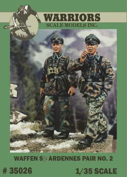 1/35 vācu Waffen Ardēnu Pāris nr.2 - 2 Sveķu Skaitļi Komplekti WARRIORS #35026 Nesamontēti Uncolored