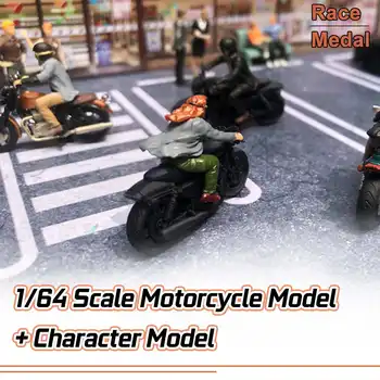 1:64 Mērogā Mini Krāsains Diorāma Motocikla Modeli Raksturs Modeļu Lelle Skatuves Sacensību Medaļu Kastītēm