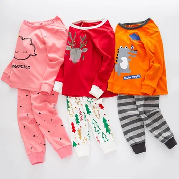 1-9 Y Cute Bērnu Pidžamas Komplekts Kokvilnas Pidžamas Bērniem Baby Meitenes ar garām Piedurknēm Rudens Pidžamu Cartoon Kids Sleepwear Apģērbu Komplekti