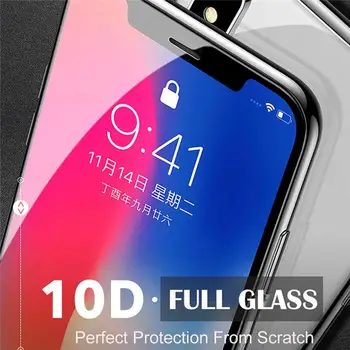 10pcs 10D Rūdīts Stikls iPhone 12 Pro Max XS XR X 8 7 6S Plus SE2 Pilns Pārklājums Aptver Izliekta Ekrāna Aizsargs Gada 11. Pro Max