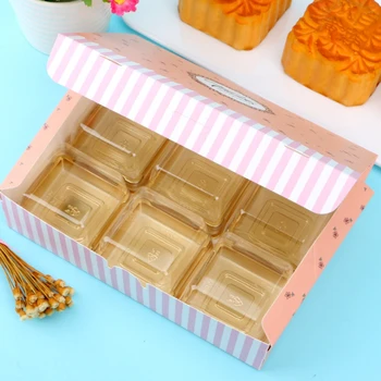10pcs Pink Moon Cake Box Portatīvo Cube Iepakojuma Sīkfailus, Kastes, Kāzu Favor Kastes Karameļu Kūka
