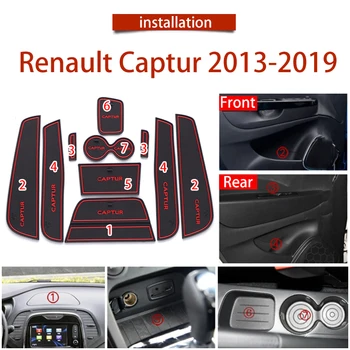 10X Par Renault Captur 2013 2018 2019 Auto Piederumi Iekšējo Vārtiem Spēļu Pad neslīdoša Kausa Mats Anti Slip Durvju Groove Mat Interjera