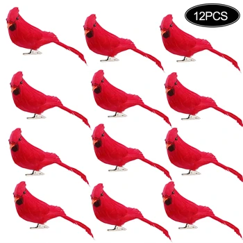 12Pcs Mākslīgā Papagaiļus Imitācija Putnu Modeli, Radošu Putu Spalvu Mājas Ārā, Dārzā, Kāzu Dekorēšana Rotājumu DIY Puse