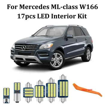 17pcs Bez Kļūdām, Lai Mercedes Benz M ML klases W166 ML320 ML350 ML550 LED Interjera dome gaismas luktura Gaismu Komplekts (2012-)