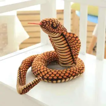 1pc 130cm Simulācijas Kobra un Python Čūska Plīša Rotaļlietu, Mīksto Pildījumu Zodiaka Lelles Jautra Dāvana Bērniem, Bērnu Rotaļlietas Puse