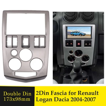 2 Din Auto Radio Fascijas Par Renault Logan Dacia 2004-2007 2DIN Audio Multivides Video Atskaņotājs, Navigācija, GPS Interfeiss Karkasa Paneļu