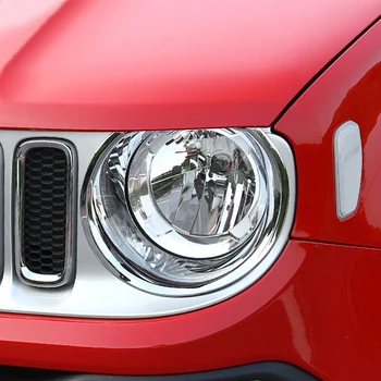 2016 2017 2018 Jeep Renegade Auto ABS Chrome Priekšējo Lukturu Gaismas Lukturi Restes Grila Vāka Apdare Bezel Atuo Piederumi