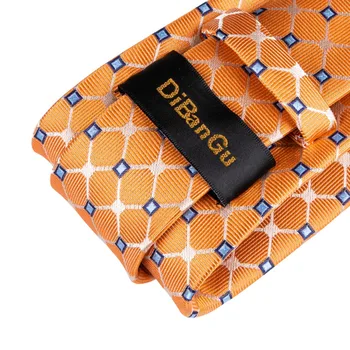 2019 Modes Orange Blue Dot Tie Zīda Dizainers Zeķubikses Biznesa Kāzu Puse, Tie noteikti Vīriešiem 150cm Garš Saites SJT-7166