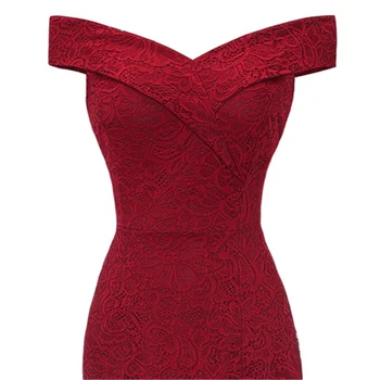2019 Oficiālu Mežģīņu Kleitas Femme Pie Pleca V-veida Kakla Sievietēm Sarkana Kleita Dobi No Sieviešu Drēbes Plus Izmērs 2XL Vestidos de Festa
