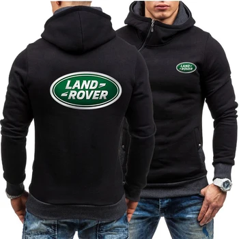 2020. gada Pavasarī, Rudenī jaunu Vīriešu pelēkā vārna Land Rover Automašīnas Logo Drukāt Gadījuma Diagonāli rāvējslēdzēju sporta Krekli Cilvēks Hoody Apģērbi vīriešiem A01