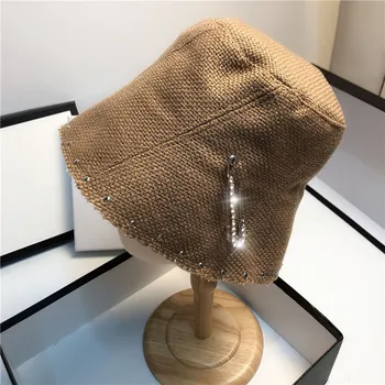202007-jinxing kokvilnas veļu, rhinestone Pin kniežu atpūtas dāma kausa klp sieviešu zvejnieku cepure