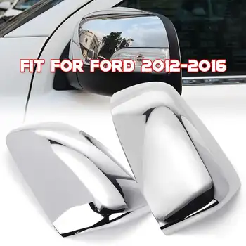 2gab Atpakaļskata Sānu Ārējo Spoguļu Pārsegi Ford 2012. - 2016. Gadam Ranger Durvju Sānu Spārnu ABS Chrome Vāks Vāciņš Piederumi Auto Stying