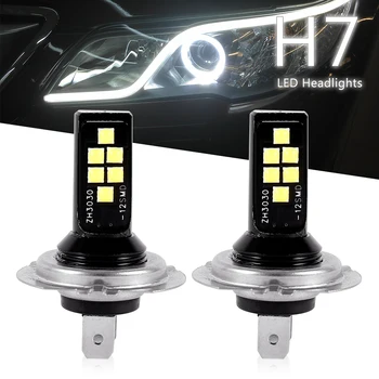2gab H7 LED Spuldzes Super Spilgti Miglas lukturi 12V-28V 1200LM 12W 6000K Tālās gaismas Lukturis Automobiļu LED Lukturu Spuldzes Auto Piederumi