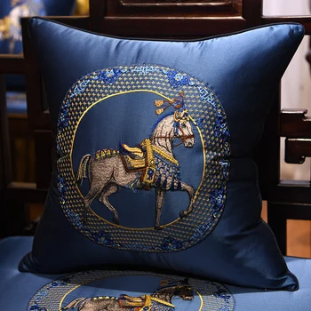35x50/45/40x60/50/60cm Ķīnas luksusa izšūti zirgu spilvens segums atzveltni dekoratīvā spilvena segums dīvāns jostas spilvendrāna
