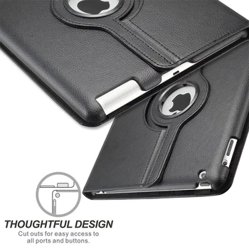 360 Rotācijas Gadījumā par Apple iPad mini 123 PU Ādas Stāvēt Smart Case Cover for iPad mini 1/2/3 Tablete Gadījumos Aizsardzības Apvalks