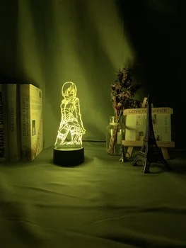 3d Lampas Uzbrukumu Titan Mikasa Ackerman Attēls Bērniem Nightlight Telpu Apdare, Led Krāsa Mainās Nakts Gaisma Anime Dāvanu