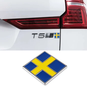 3D Stereo zviedrijas Karogu, Emblēmu Metāla Decal Uzlīmes Volvo S80 S90 C30, C70 XC40 XC60 XC90 Aer Bagāžnieka Auto Stils Dekoratīvie