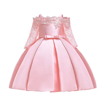 (3Y-9Y) Bērnu iespiesti izšuvumi kleita kleita princese pettiskirt kostīmi puķu princese līgavas skaistumu, saldēti S4