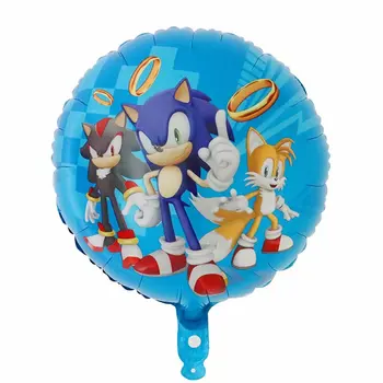 50gab/daudz 18inch Sonic Ezis Folija Baloni Happy Birthday Puse rotājumi Bērniem Piegādes karikatūra Rotaļlietas gaisa Hēlija Globos