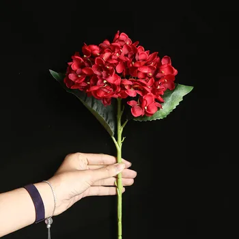 5gab Mākslīgie ziedi Zīda hydrangea Līgavu pušķi, kāzu jauno Gadu mājās dekorēšanas piederumi vāze, ziedu kompozīcijas