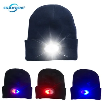 6 LED gaismas, cepure, USB Uzlādējams Rokas Bez Zibspuldzes Klp LED Beanies Adīt Cepuri, Saglabāt siltumu ziemā Kāpšanas Zvejas āra