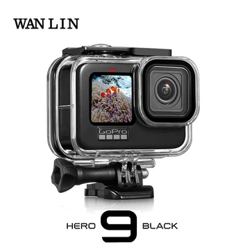 60M Ūdensizturīgs Gadījumā GoPro Hero 9 Black Aizsardzības Daivings, Zemūdens Korpuss Korpusa Vāks Go Pro 9 Fotokameras Aksesuārs