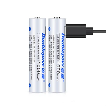 8pcs/daudz Jaunu 1,5 v 1000mWh AAA uzlādējamās baterijas AAA USB lādējamu litija bateriju ar Micro USB kabelis ātra uzlāde