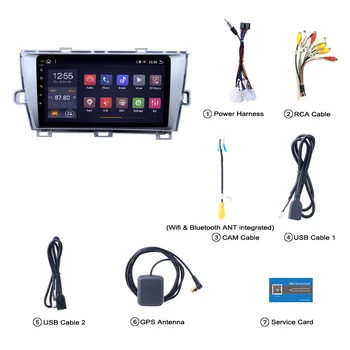 9 collu ekrāns, Android 8.1 GPS Navigācijas auto Radio par 2009. - 2013. gadam Toyota Prius LHD auto multimediju atskaņotājs ar Bluetooth un USB WIFI