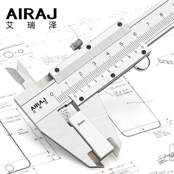 AIRAJ 150/200/300mm Augsta Oglekļa Tērauda, Vernier Suportu Bieza struktūra, Lāzera Mēroga Kalšanas Mērīšanas Rīks, Celtniecības Rokas Instrumenti