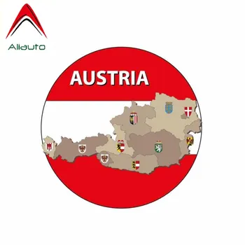 Aliauto Creative Auto Uzlīme Piederumi Austrija Kartes Karoga Struktūra Ūdensizturīgs Sauļošanās Anti-UV Atstarojošu Decal,10cm*10cm