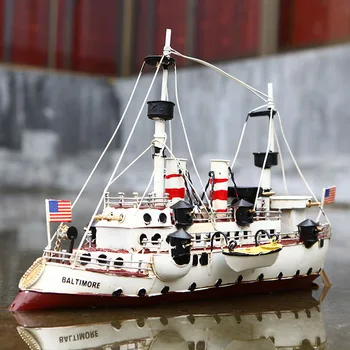 Alvas Dzelzs Laivu Statuetes Rotājumu Antīkiem Amerikāņu Flotes Rokdarbu Metāla Kuģa Modelis Home Office Desktop Dekoru, Dāvanu