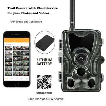 APP Clould Dienesta Medību Taka Kamera HC801LTE Ar 5000Mah Recharger Akumulatora 4G Savvaļas Šūnu Nakts Redzamības Novērošanas