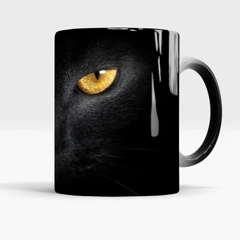 Ar Queenof Nakts kaķis burvju krūze auksta karstā karstumu jutīga krūze 350ml keramikas krāsa mainās kafijas krūzes tējas tase labākā dāvana