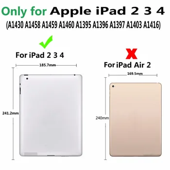 Atvienojiet Bezvadu Bluetooth Keyboard Case for Apple iPad 2 3 4 iPad2 iPad3 iPad4 9.7 Segtu ar Ekrāna Aizsargs Filmu Irbuli