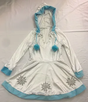Augstas Kvalitātes Seksīga Sapņains Snow Maiden Kapuci Santa Klausa Tērpu Pieaugušajiem Sievietēm Ziemassvētku Princese Iedomātā Kleita Ar Cimdiem