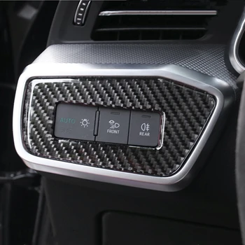 Auto Stils Lukturu Vadības Dekoratīvā Paneļa Vāku Apdare ar Oglekļa Šķiedras Audi A6 C8 A7 2019 LHD Interjera Aksesuāri