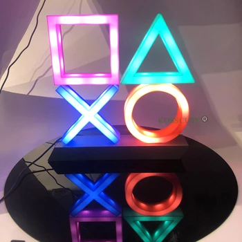Balss Vadības Spēli Ikona, ņemot vērā PS4 Playstation Spēlētājs Tirdzniecības Krāsains Apgaismojums
