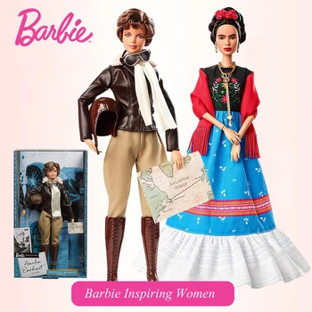 Barbie iedrošinātu Sievietes Sērijas lidotājs rush galaxy ir augsto no Earhart Gleznotāja Frīda Kolekcionāru Lelli, lai Meitene Dāvanu FJH62