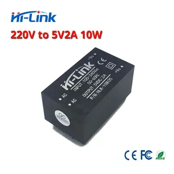 Bezmaksas piegāde Hi-Link jaunu 5gab 220v 5V/ 2A 10W AC DC izolētas komutācijas solis uz leju barošanas modulis AC DC pārveidotājs HLK-10M05