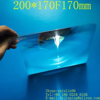 Bezmaksas piegāde PMMA frešneļa objektīva izmērs 200*170mm fokusa garums 170mm, augstas jaudas kondensators Kondensatora aizdedzes