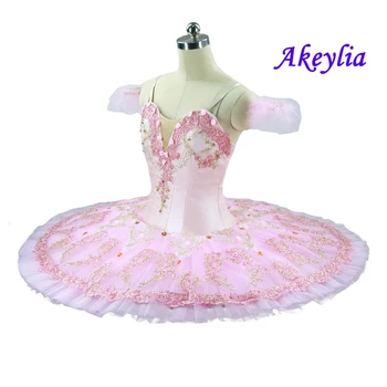 Bezmaksas piegāde rozā baleta tutu ar gudrs ziedi, profesionāla klasiskā baleta tutu meitenēm pankūku riekstkodis baleta tutu Mazulis