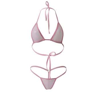 Bikini 2019 Sexy Linga trīsstūris Atklātu atpakaļ Caurspīdīga Sieta Sandales meitene Beach spa peldkostīmi sieviešu peldkostīms biquini bikini, monokini