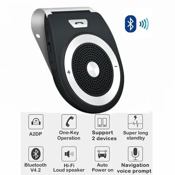 Bluetooth 4.2 Automašīnas Komplekta Tālruņa Brīvroku Mūzikas Uztvērējs, MP3 Mūzikas Atskaņotāju, Auto Speaker Set saulessarga Klipsis Huawei Xiaomi