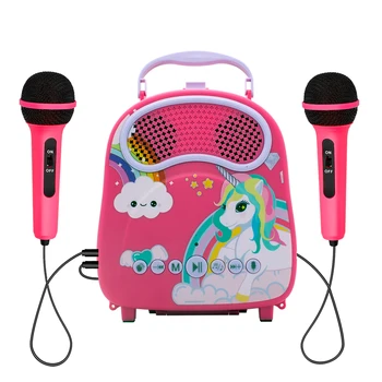 Bērniem Karaoke Mašīna Ar 2 Rotaļu Mikrofoni Portatīvie karaoke runātājs zēni meitenes
