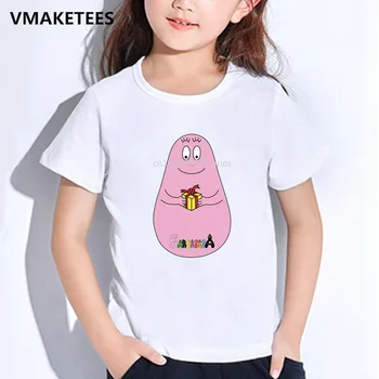 Bērniem Vasarā Īsām Piedurknēm Meitenēm & Zēniem, T krekli Karikatūra Barbapapa Drukas Bērnu T-krekls Gadījuma Smieklīgi Zīdaiņu Apģērbu