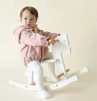 Bērnu kokvilnas romper kapuci garām piedurknēm sirds/burtu dizaina bowknot izlīdzināšanu piedurknēm Zīdaiņu/jaundzimušo/maziem bērniem jumpsuit onesies 0-24M