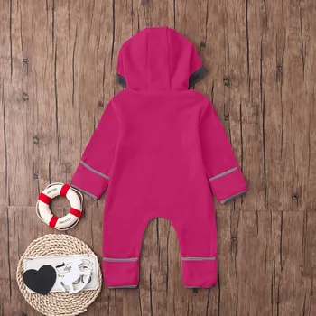 Bērnu Kombinezonus Rudens Ziemas Infant Baby Meitenes Zēni Cieta Karikatūra Ausis pelēkā vārna Romper Drēbes Jumpsuit Kombinezonus de bebe Kostīmi