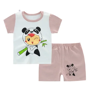 Bērnu meiteņu drēbes jaunas vasaras bērnu zēns apģērbu komplekts karikatūra kokvilnas t krekls+šorti uzvalki bērniem toddler zēnu apģērba komplekts