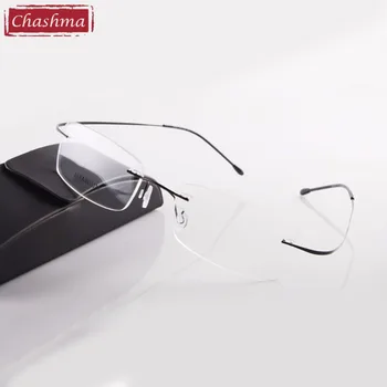 Chashma Karstā Pārdošanas Chashma Zīmola Titāna bez apmales Ultra Light Brilles Rāmis Modes Lasīšanas Brilles Vīrieša un Sievietes ar Lietā